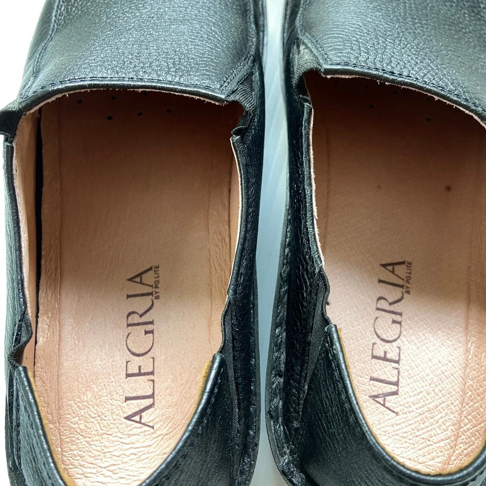 Alegria‎ Schuster Black Leather Mens Casual Slip On Loafers Shoes EU 43 US 9.5